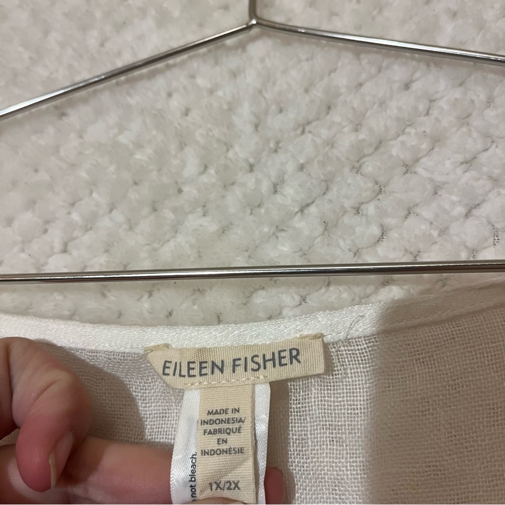 Eileen Fisher Womens Linen Gauze Caftan Cover Up Boxy Fit Lightweight Sz 1X/2X - Picture 6 of 10